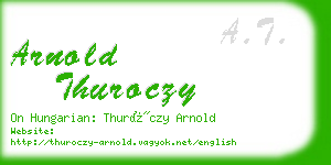 arnold thuroczy business card